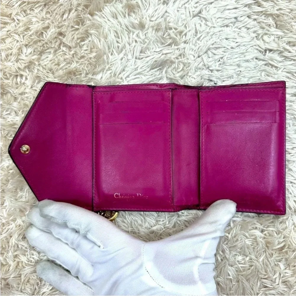 Dior Black Leather Wallet with Gold Accents